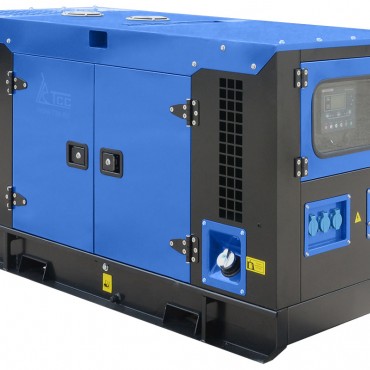 Дизельный генератор ТСС ЭД-16-Т400 с АВР в шумозащитном кожухе на прицепе