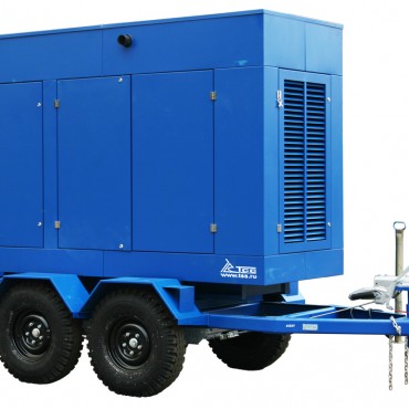 Дизельный генератор ТСС ЭД-50-Т400 с АВР в шумозащитном кожухе на прицепе